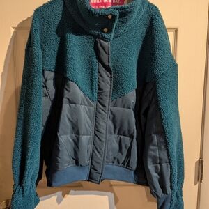 Teal Sherpa Lined Jacket